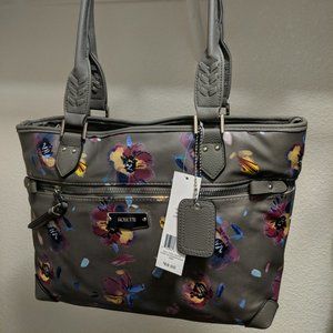 Grey Floral Rosetti Handbag